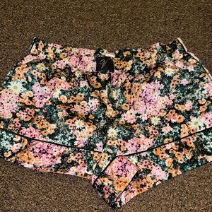 Victoria's Secret Floral Pajama Shorts - Pink and Orange